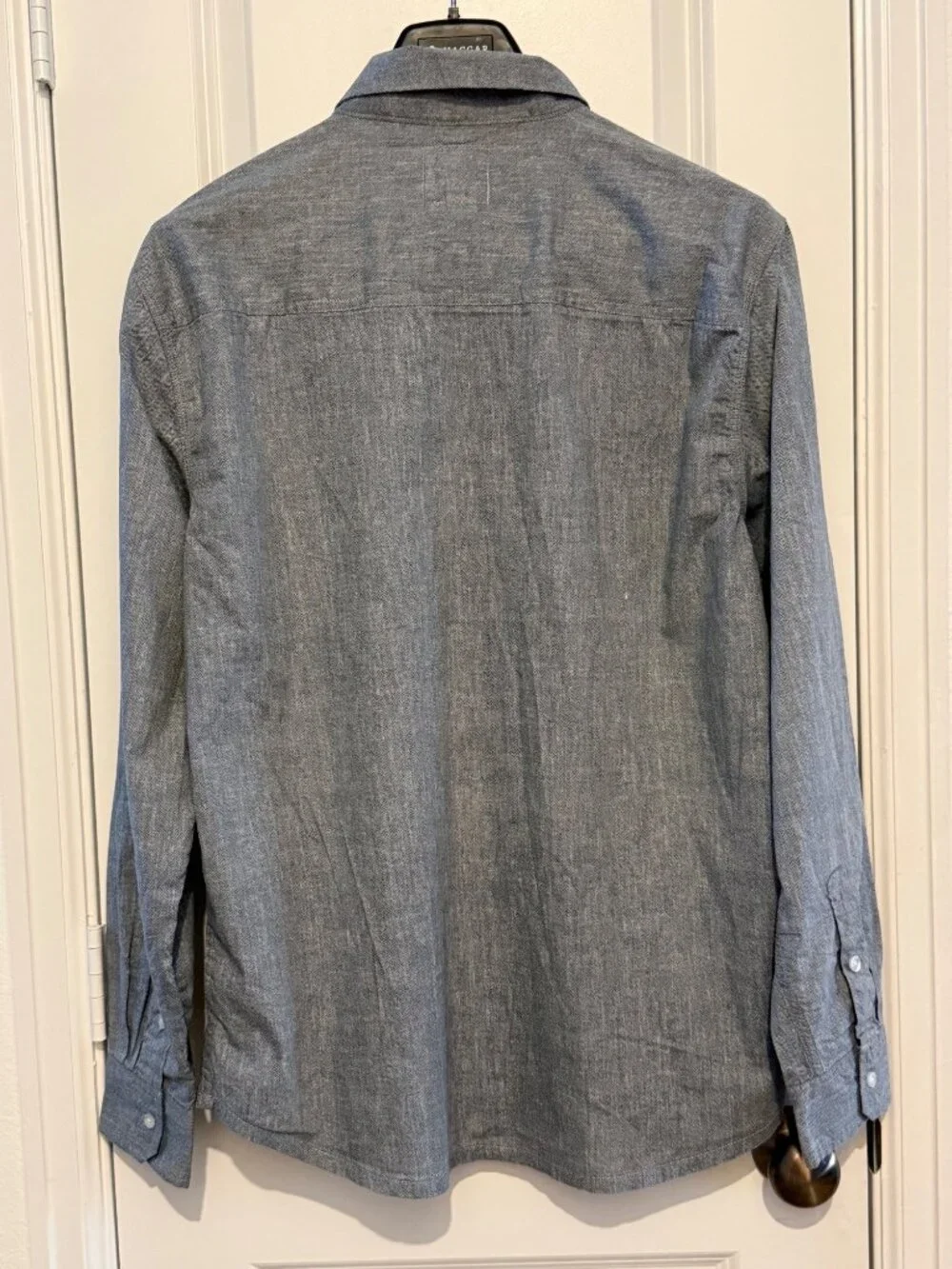 Levis Mens Blue Herringbone Button-Up Long Sleeve Shirt Size XL 100% Cotton Dual